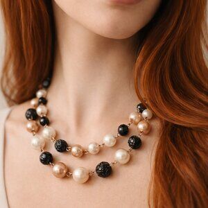 Sabika Feminine 2-row Pearl Necklace classic jewelry